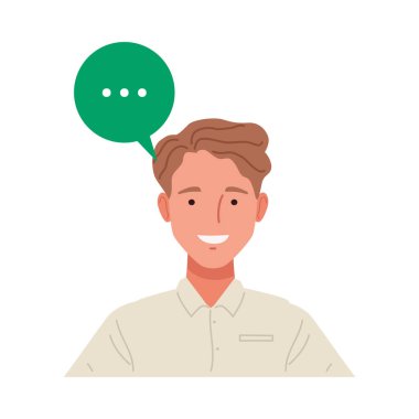 Konuşma baloncuğu olan kusurlu karakter.