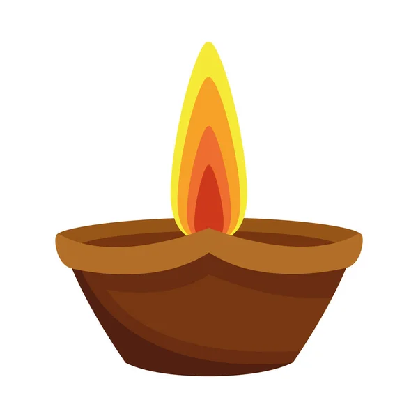 Hinduskie religia świeca izolowane ikona — Wektor stockowy