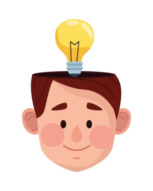 Ampul ruhsal sağlık ikonu olan insan kafası