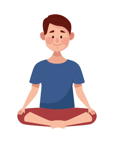 Man oefenen yoga avatar karakter — Stockvector