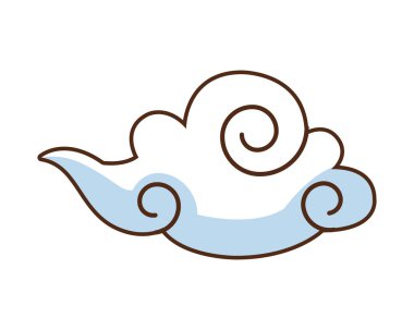 Çin bulutu izole edilmiş bir ikon yüzüyor