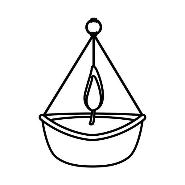 Hindou religion bougie ligne style icône — Image vectorielle