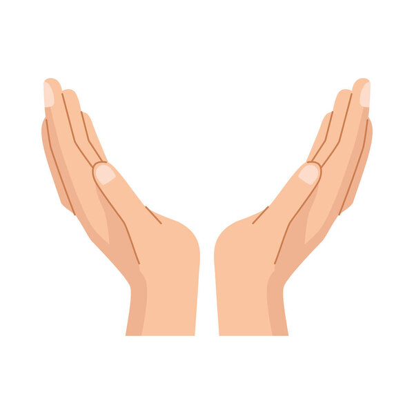 hands human protecting isolated icon