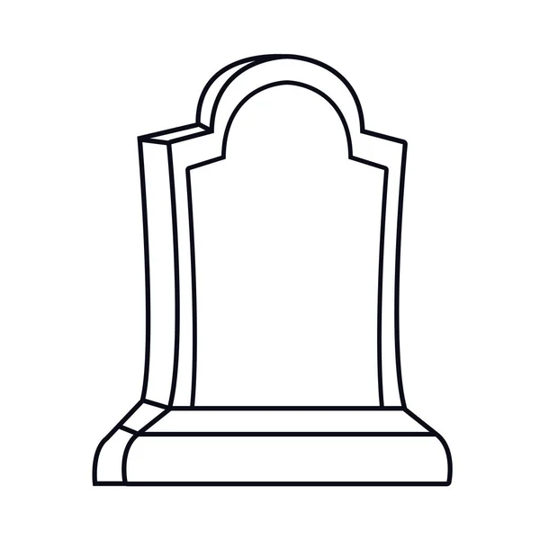 Temető sír halloween izolált ikon — Stock Vector