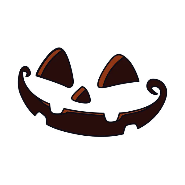 Rosto de halloween ícone isolado abóbora — Vetor de Stock