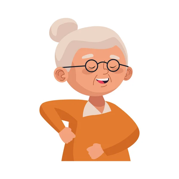 Cute old woman dancing character — Stock Vector