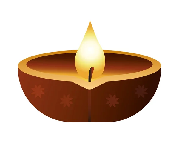 Hinduskie religia świeca drewniana ikona — Wektor stockowy