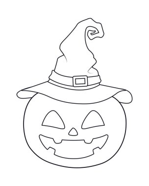 Cadılar bayramı balkabağı ve cadı şapkası simgesi