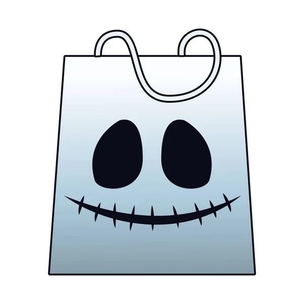 Bolso de compras de Halloween con icono de la cara — Archivo Imágenes Vectoriales