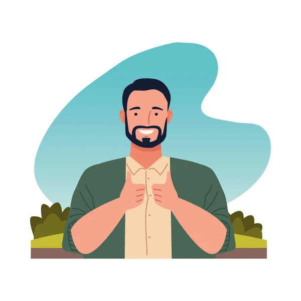 Hombre grande icono de carácter perfectamente imperfecto — Vector de stock