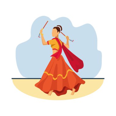 Navratri dansçısı geleneksel kadın karakter