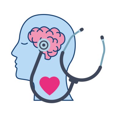 Beyin insan ve steteskop zihinsel sağlık hizmetleri profili
