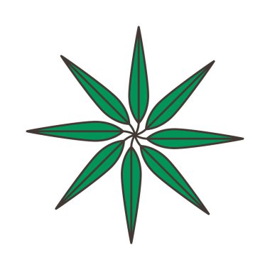 Yapraklar doğa dairesel dekorasyonu