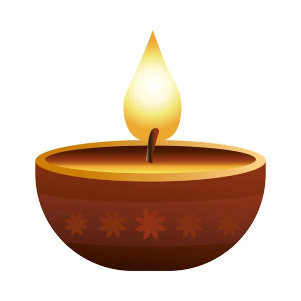 Ινδουιστικό κερί θρησκεία ξύλινη εικόνα — Διανυσματικό Αρχείο