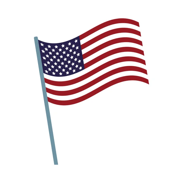 États-Unis d'Amérique drapeau en pole — Image vectorielle