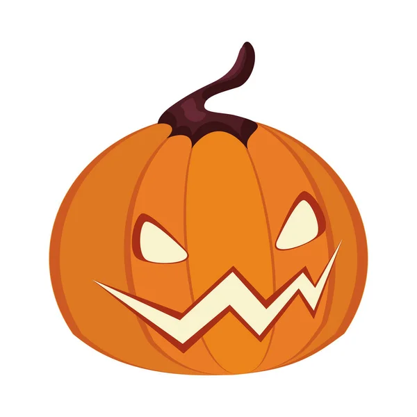 Halloween pumpkin face lantern icon — Stock Vector