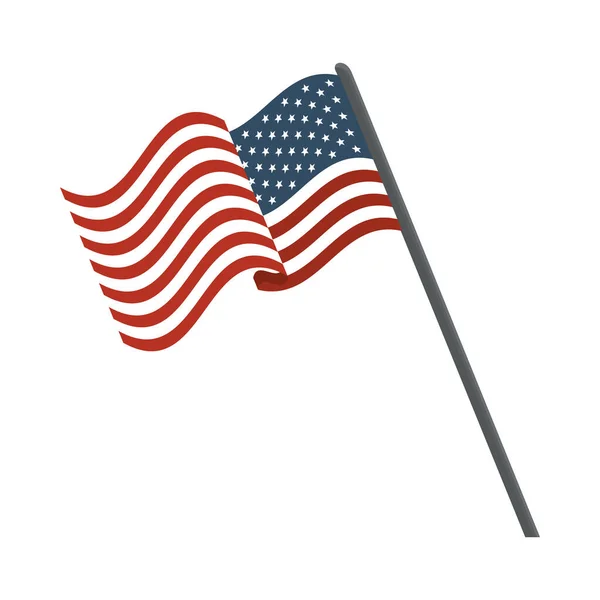 Vereinigte staaten von amerika flagge in pole — Stockvektor
