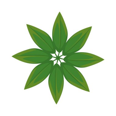 Yapraklar doğa dairesel dekorasyonu