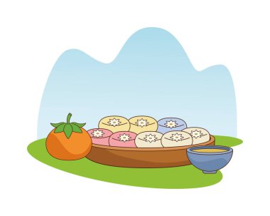 Tatlı ve portakallı Çin yemeği.