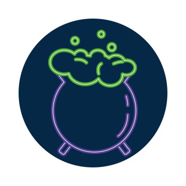 cadı kazan pot neon biçim simgesi