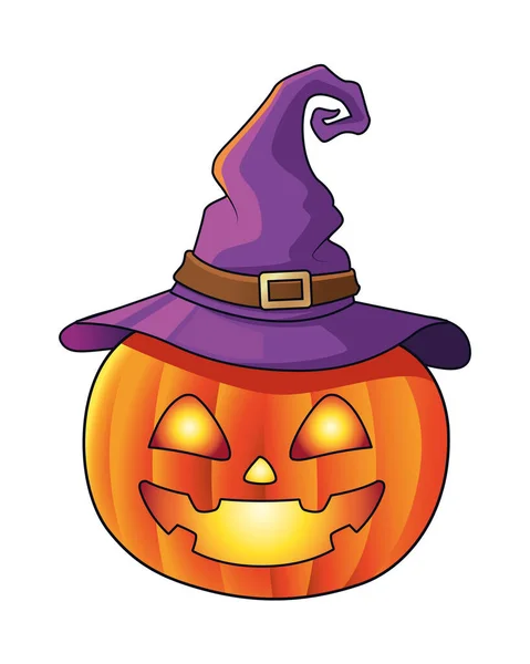Хэллоуин тыква с иконой шапки ведьмы — стоковый вектор