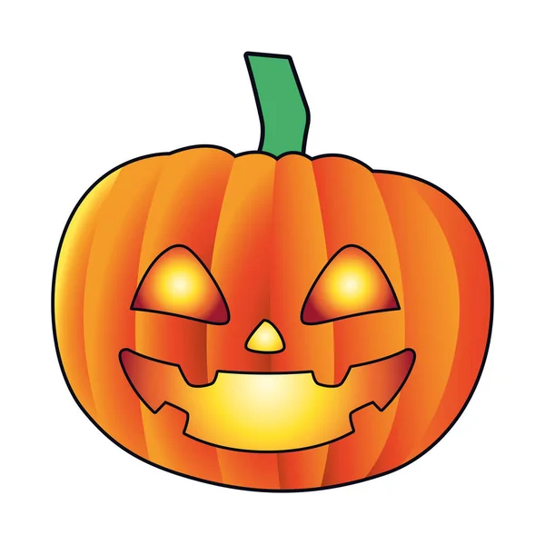Halloween abóbora rosto ícone de luz —  Vetores de Stock