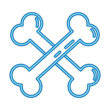 Kemikler neon tarzı simge ile çaprazlandı