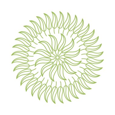 Yapraklar doğa dairesel dekorasyonu