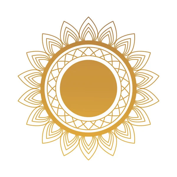 Navratri dourado mandala decoração ícone hindu —  Vetores de Stock