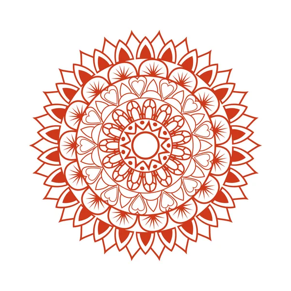 Navratri мандала с красным цветом украшения индуистский значок — стоковый вектор