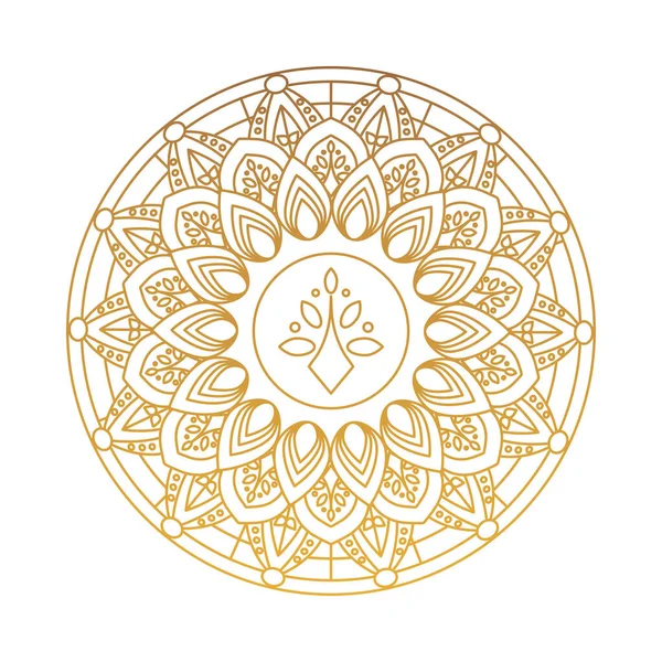 Gouden navratri mandala decoratie hindoe pictogram — Stockvector