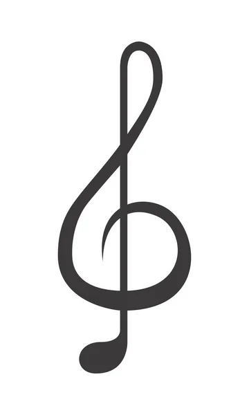 Nota musical silueta icono aislado — Vector de stock