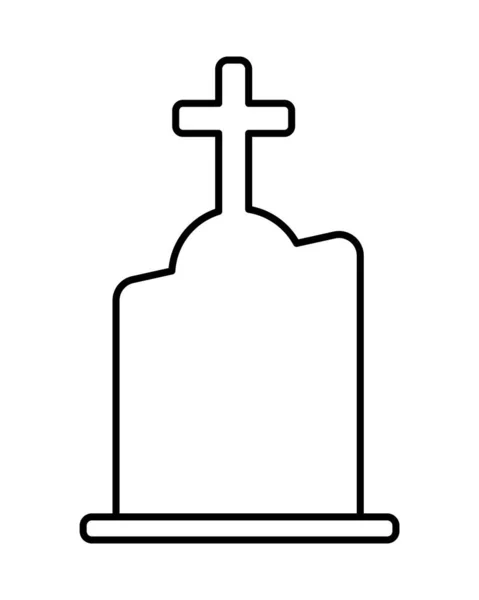 Friedhofsgrab im Kreuzlinienstil — Stockvektor