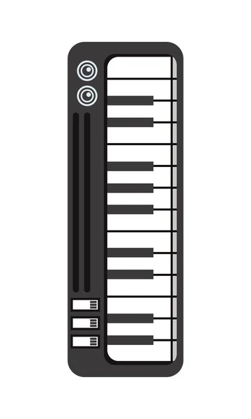 Piano instrument icône isolée musicale — Image vectorielle