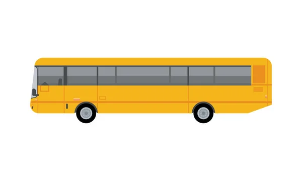 Autobus giallo icona del veicolo di trasporto pubblico — Vettoriale Stock