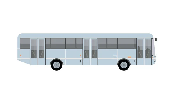 Witte bus openbaar vervoer voertuig pictogram — Stockvector