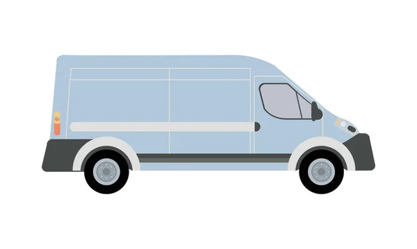 Vehículo furgoneta blanca transporte icono aislado — Vector de stock