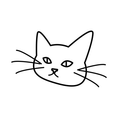 Cadılar bayramı kedisi siyah kafa izole edilmiş ikon