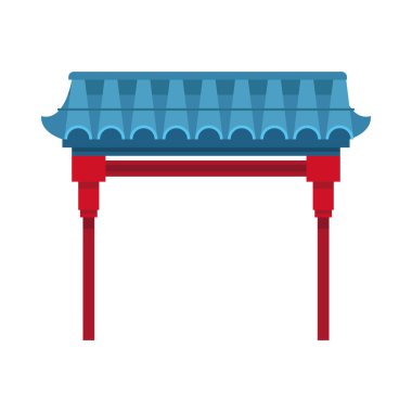 Çin kemer binası ikonu izole edildi