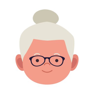 Yaşlı kadın avatar karakter simgesi