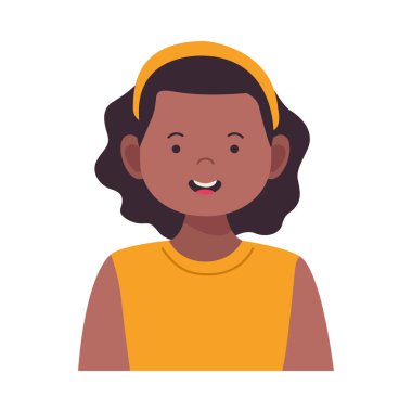 afro genç kadın avatar karakter simgesi