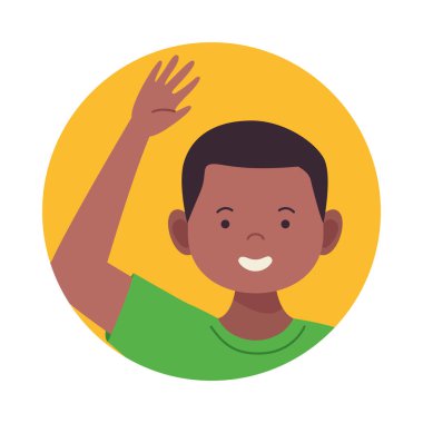 Mutlu küçük afro çocuk Avatar karakteri