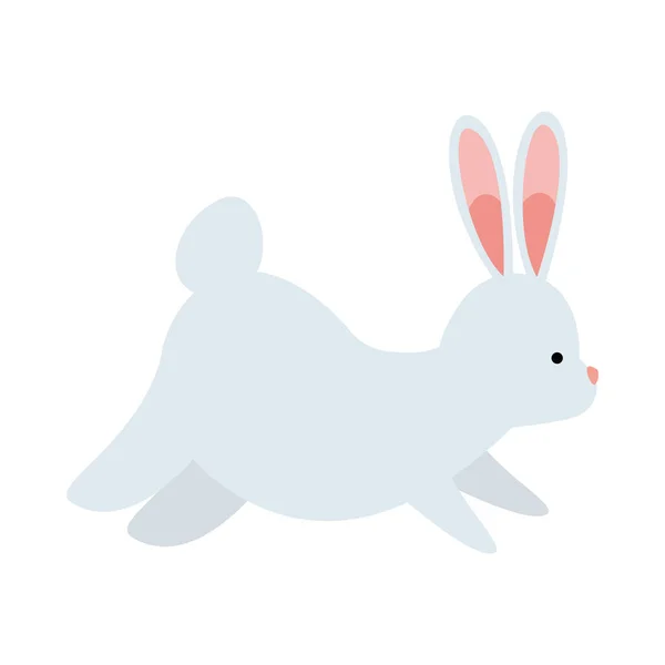 Mignon lapin animal ferme icône — Image vectorielle