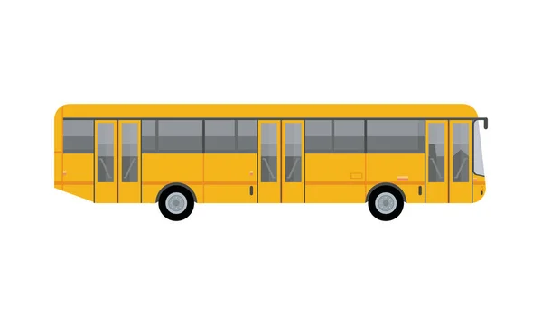 Gele bus openbaar vervoer voertuig pictogram — Stockvector
