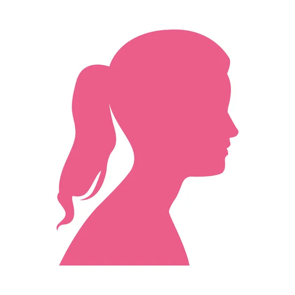 Mulher rosa figura ícone de estilo silhueta —  Vetores de Stock