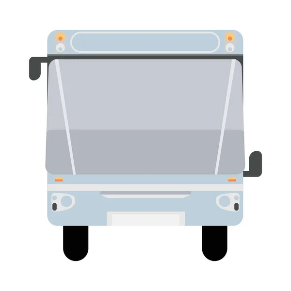 Witte bus voorkant openbaar vervoer voertuig pictogram — Stockvector