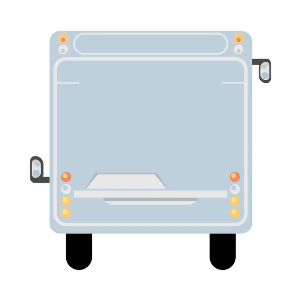 Autobús blanco icono del vehículo de transporte público delantero — Archivo Imágenes Vectoriales