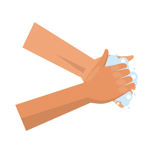 Πλύσιμο χεριών με αφρό — Διανυσματικό Αρχείο