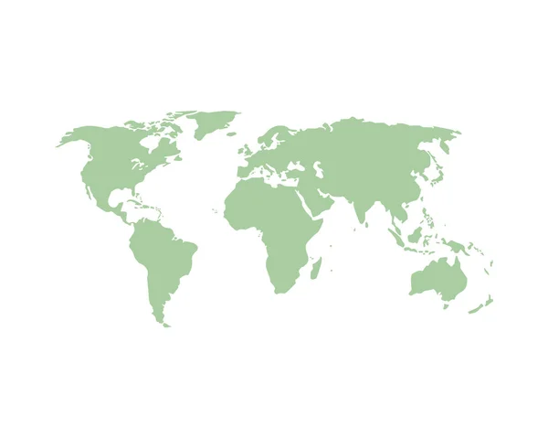 Svět planeta Země mapy geografie silueta — Stockový vektor