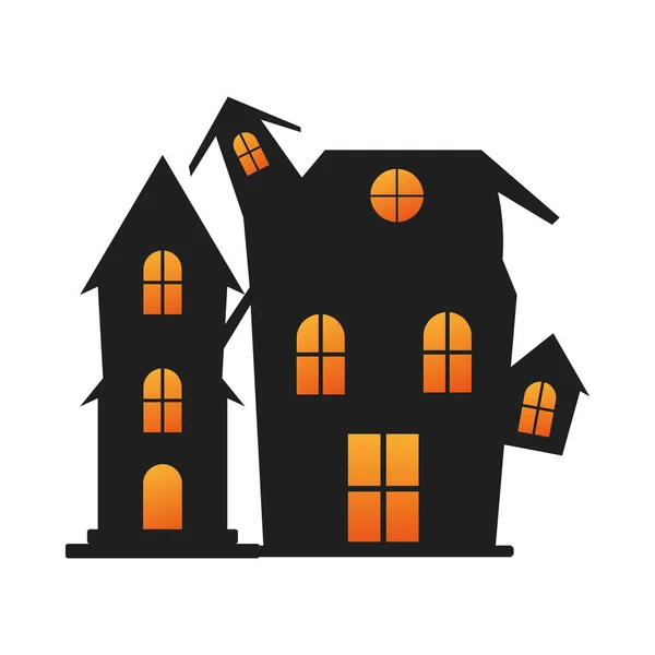 Halloween oscuro castillo aislado icono — Vector de stock